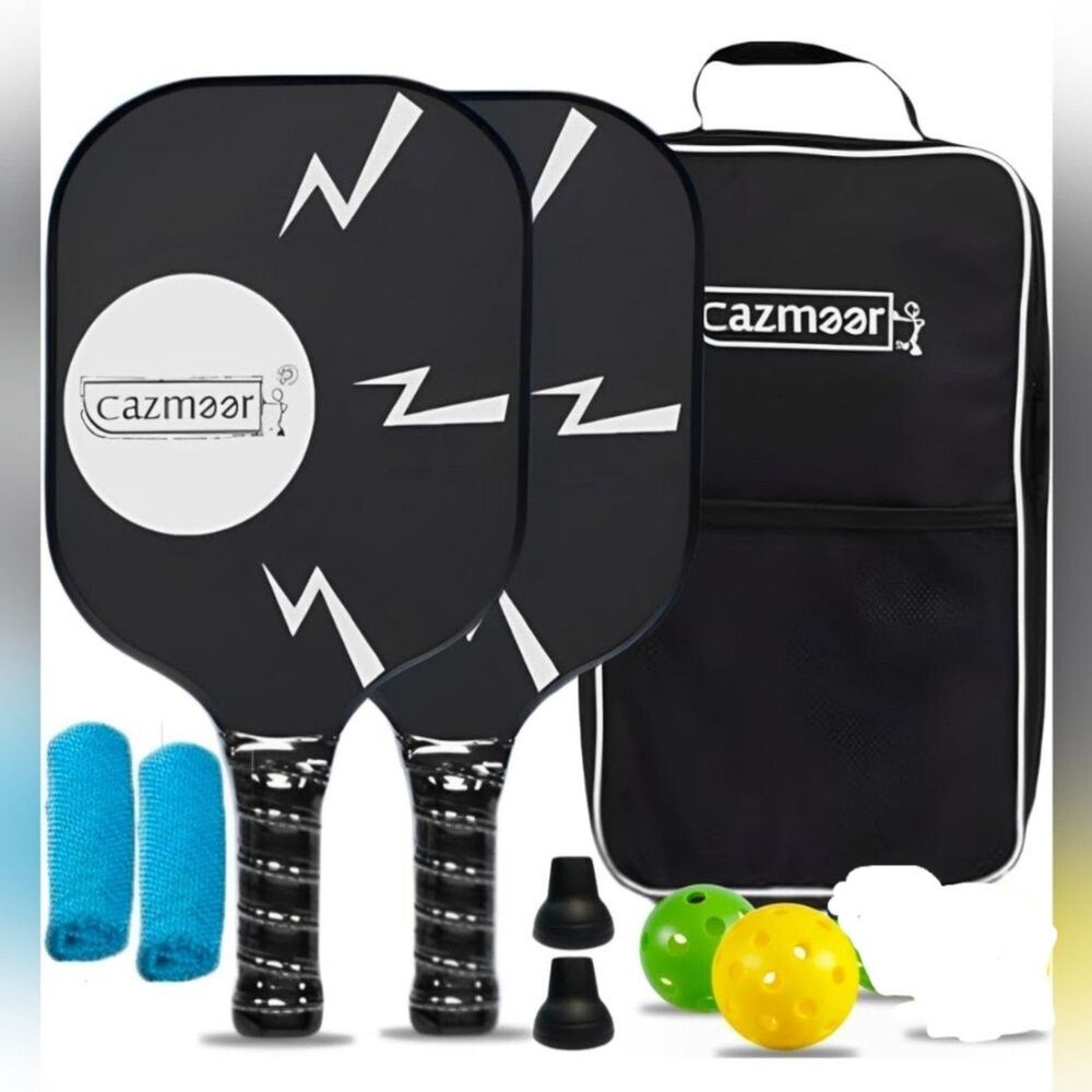 Pakingo Set of 2 Pickleball Paddles 2 Balls Carry Case USAPA Fiberglass